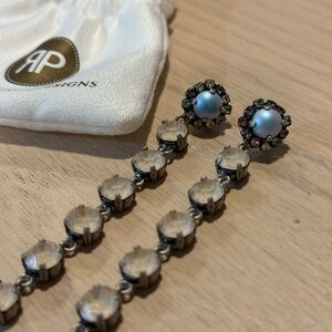 Elegant Blue and Silver Dangle Earrings by Rebekah Price Designs